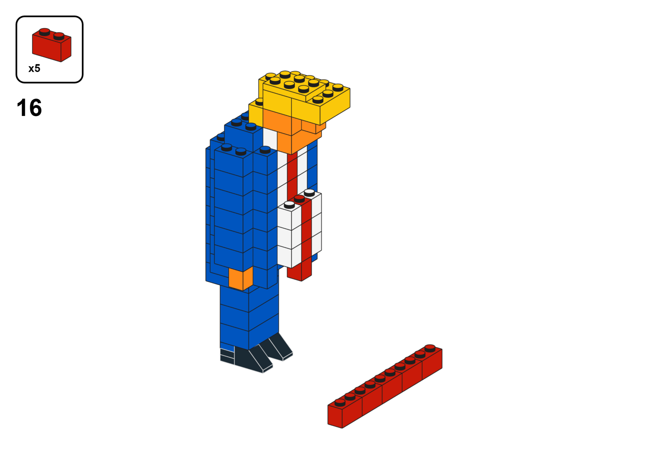 LEGO loser, MOC, Trump, wall, instructions, step by step