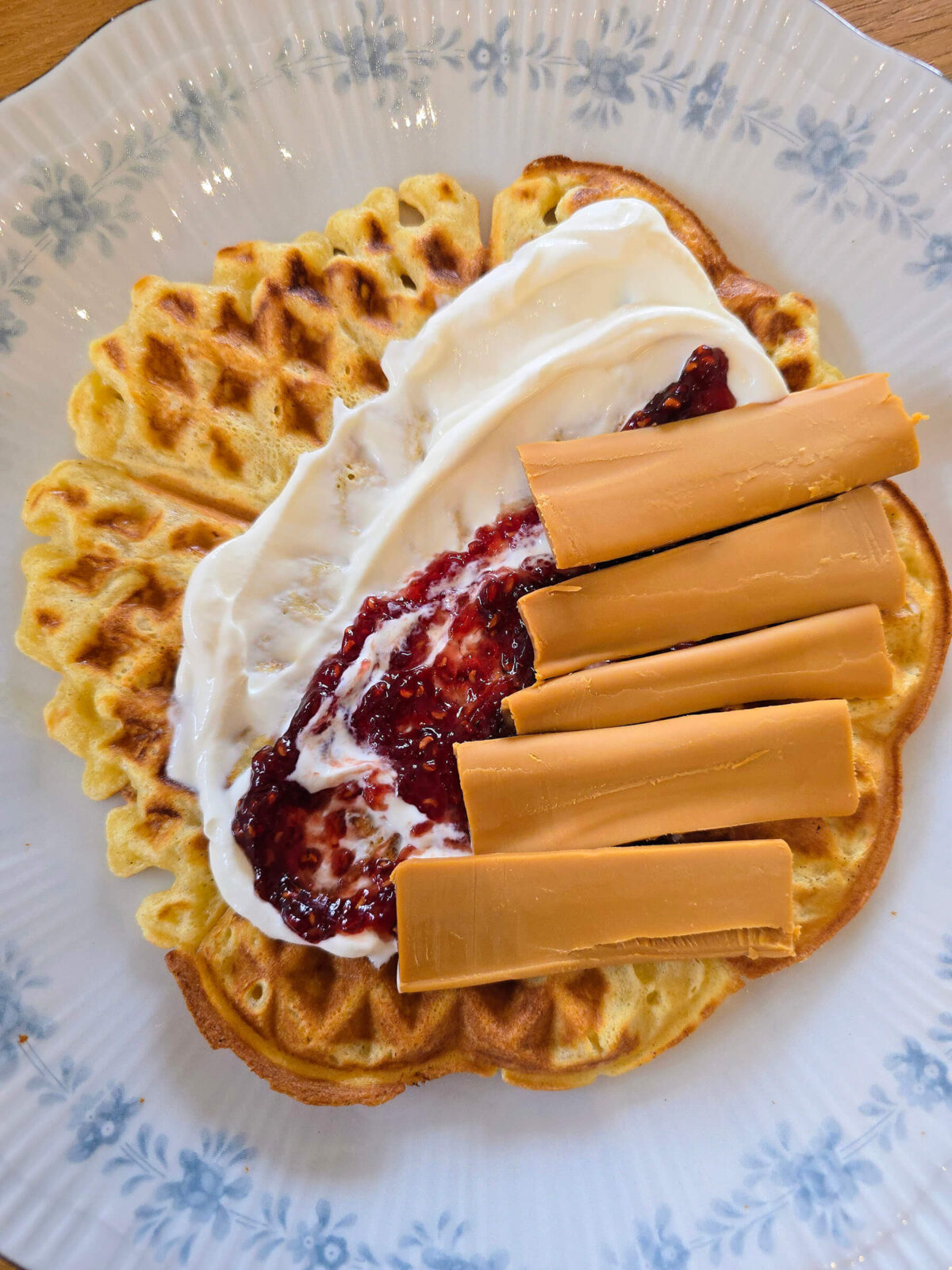 Homemade Norwegian waffles