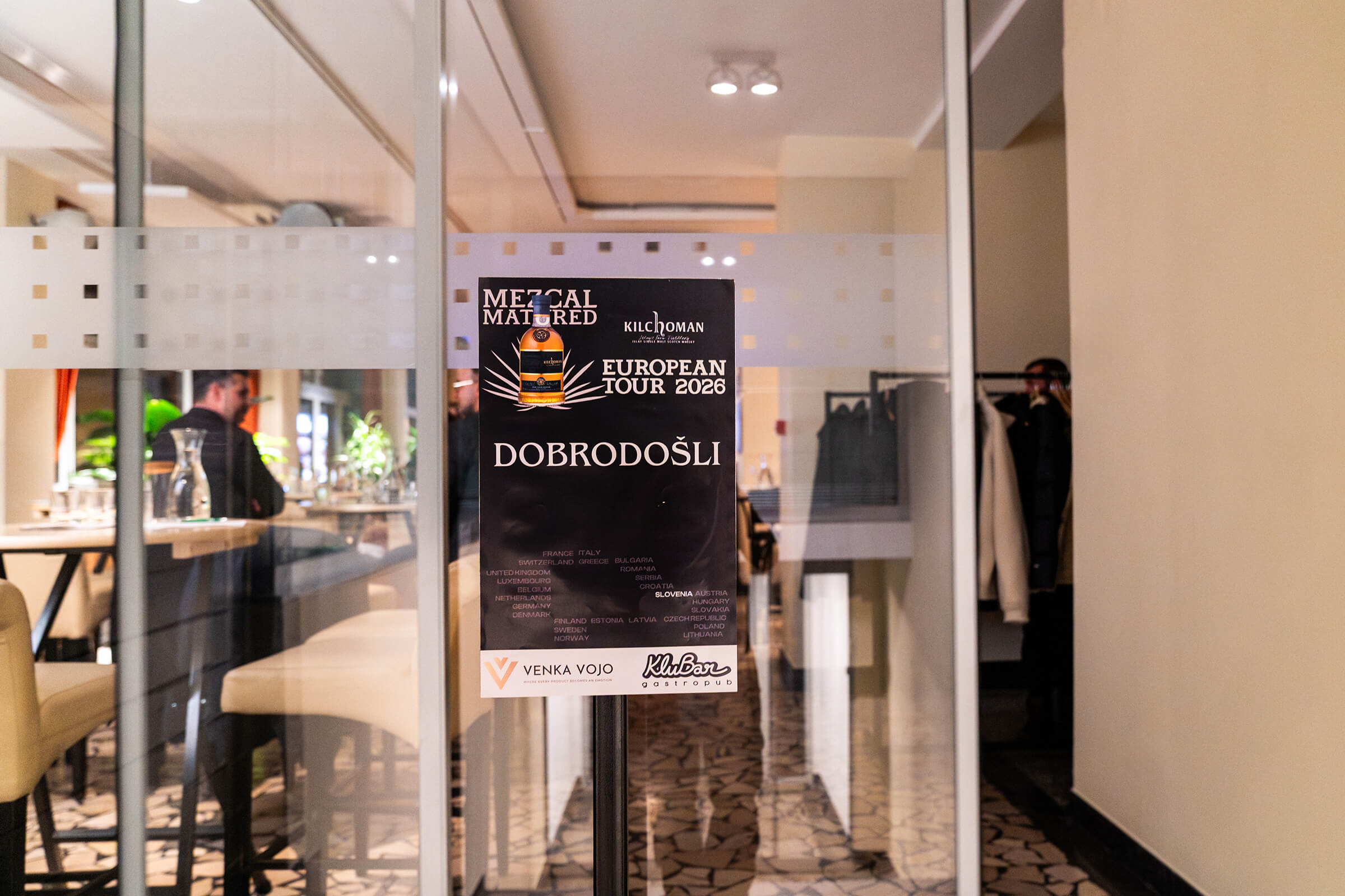 Kilchoman EU Tour 2026, KluBar, George Wills, Catherine MacMillan, Venka Vojo, Kranj 2026, Foto Marko Alpner