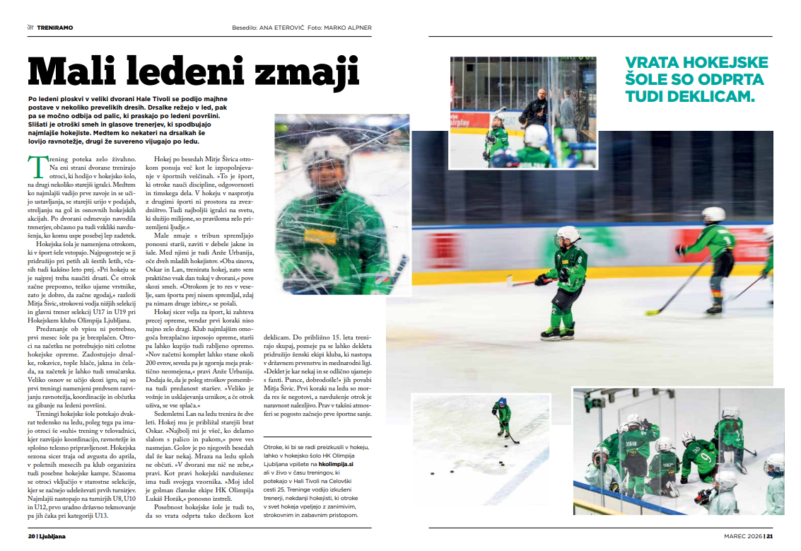 HK Olimpija, kids, hockey, Ljubljana magazine, Photo Marko Alpner