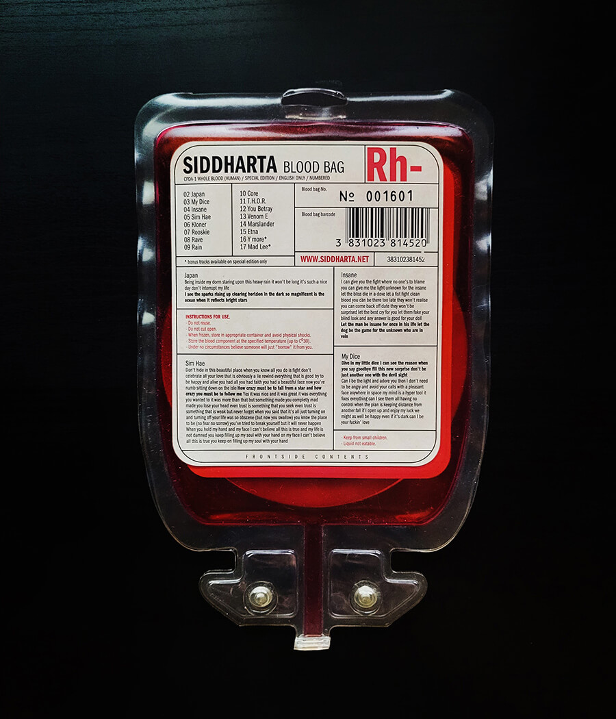 Rh-, Siddharta, Blood bag edition