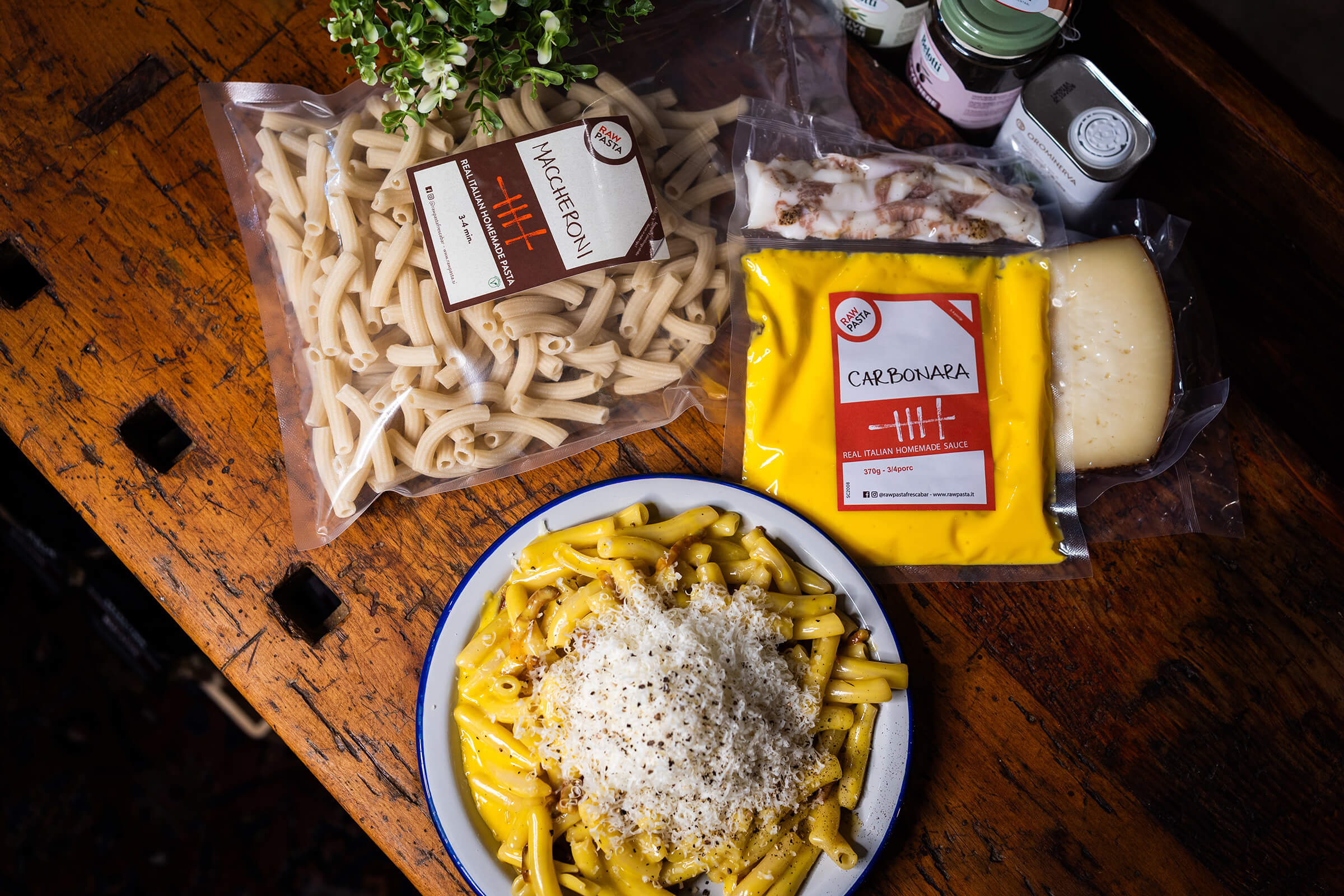 Carbonara, Raw Pasta