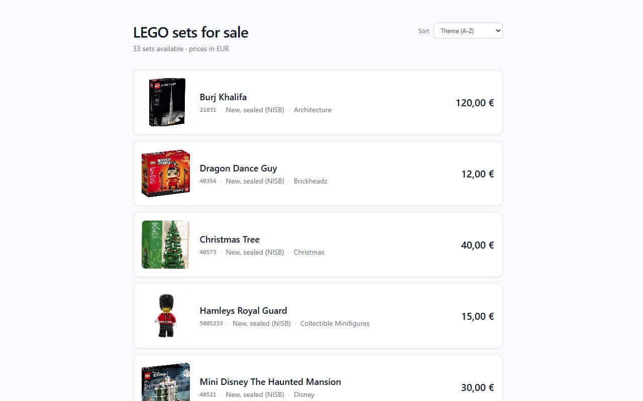 myBricks LEGO for sale